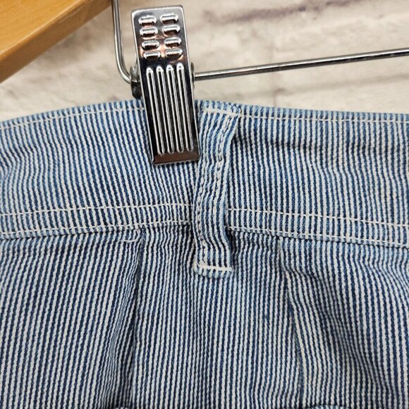 CHICO'S Blue White Striped Denim Shorts Bermuda Modest Sz 3 - Picture 6 of 12